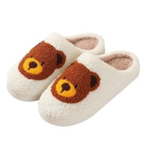 NEW Bear Fleece House Lounge Non Slip Slippers